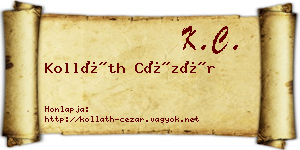 Kolláth Cézár névjegykártya